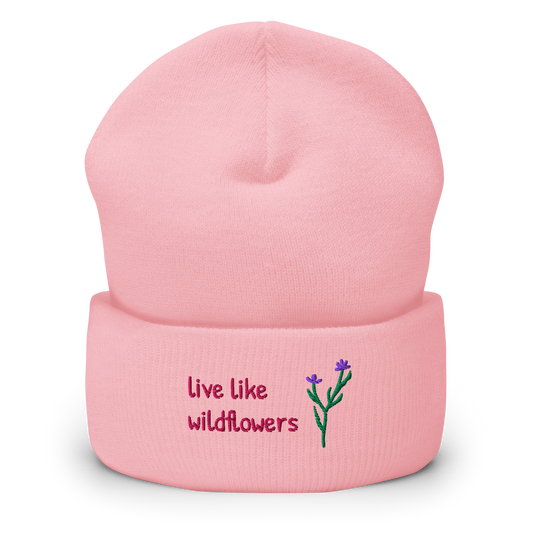 Statement-Beanie: live like wildflowers