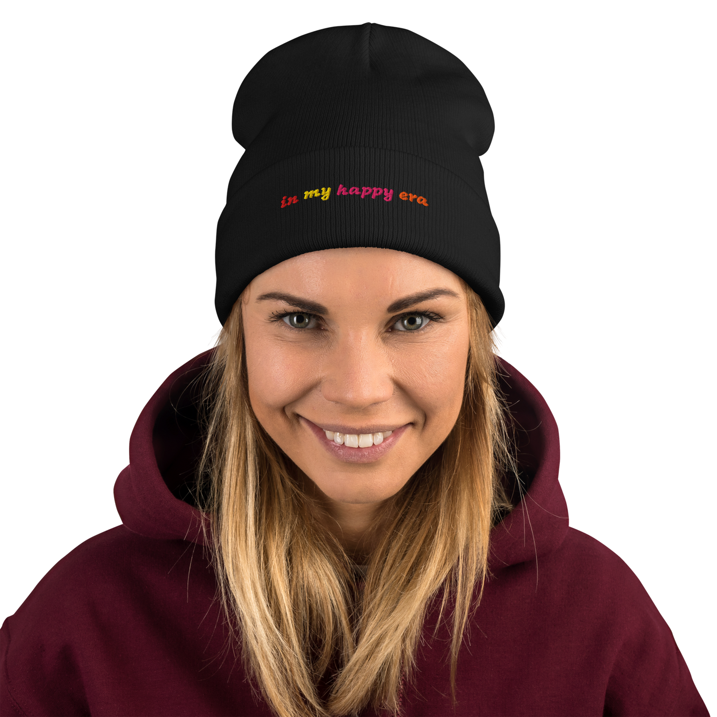 Statement-Beanie: in my happy era