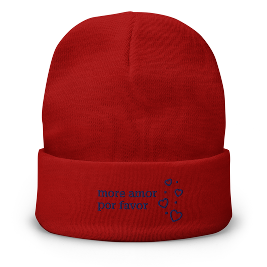Statement-Beanie: more amor por favor
