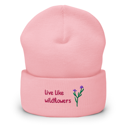 Statement-Beanie: live like wildflowers