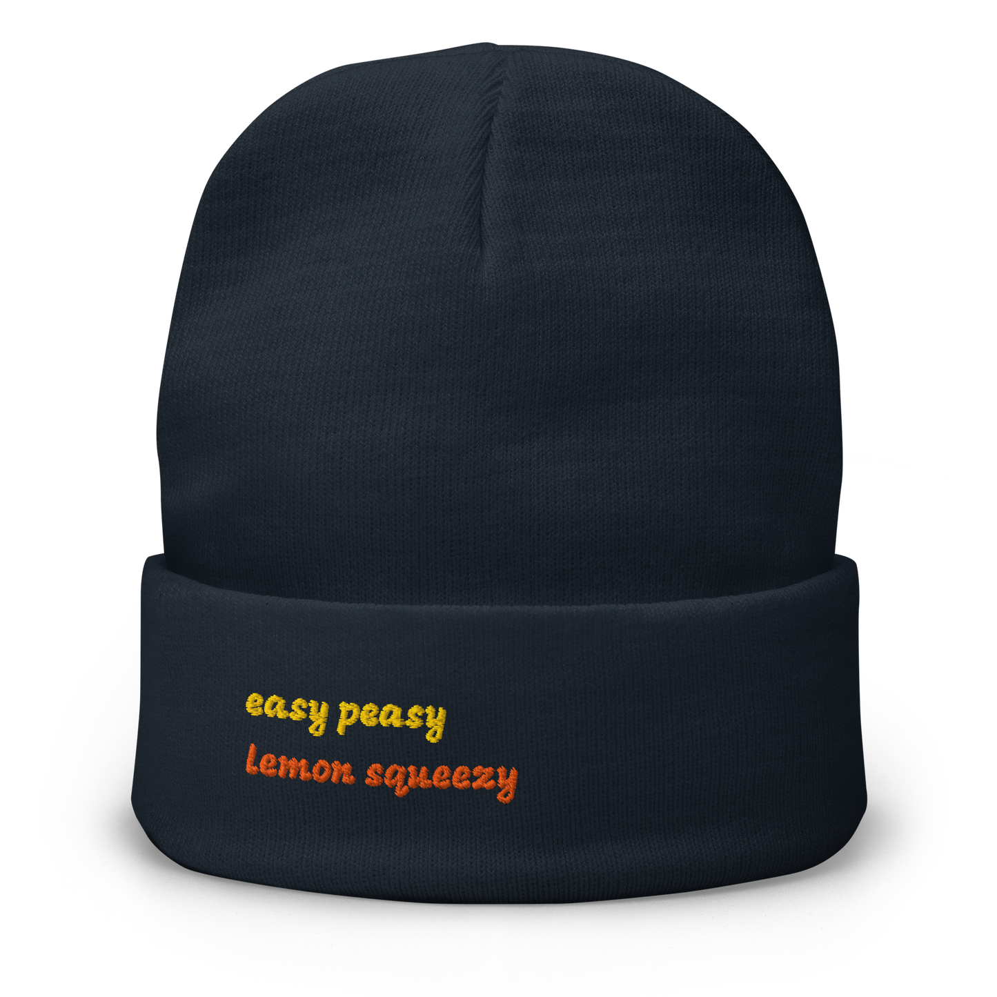 Statement-Beanie: easy peasy lemon squeezy