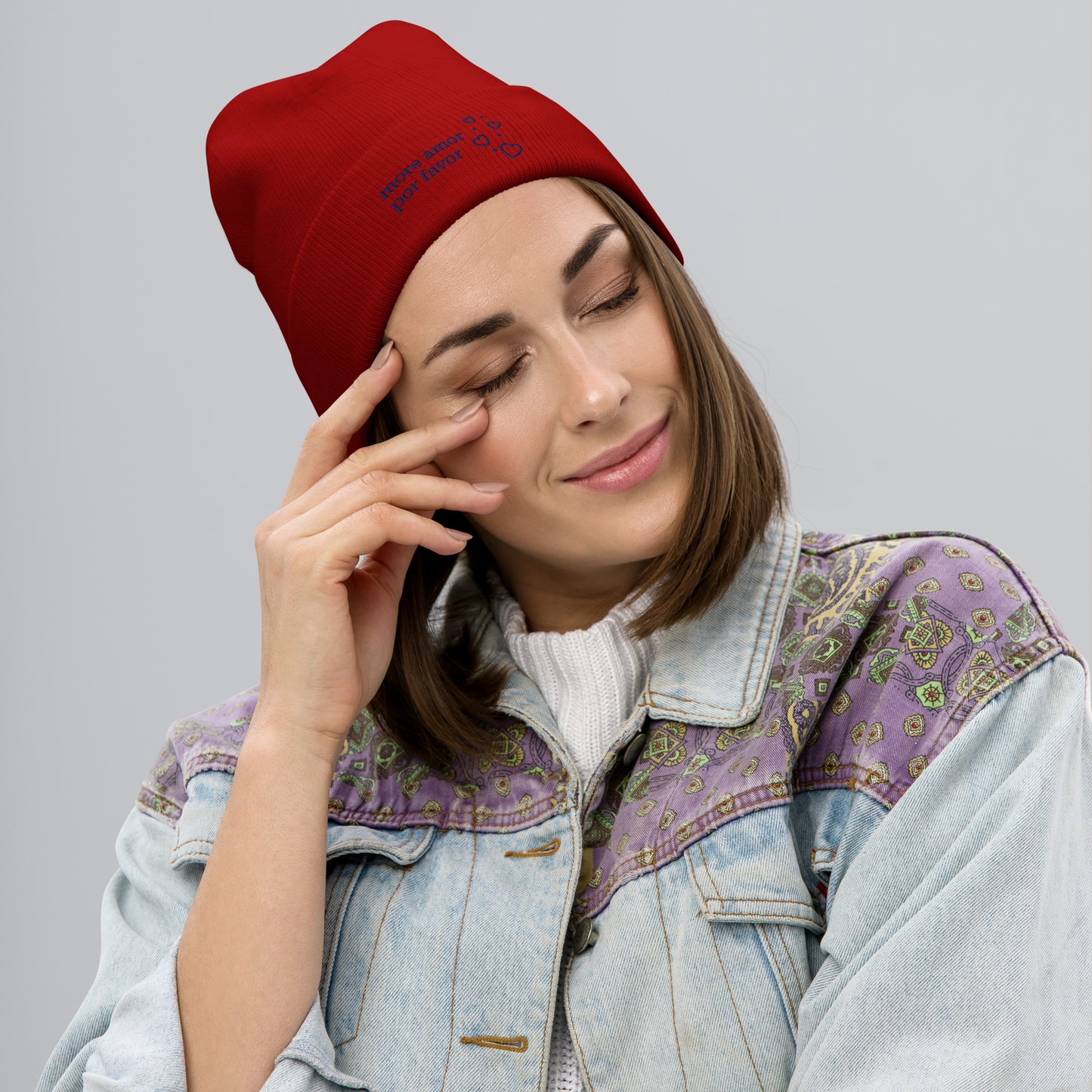 Statement-Beanie: more amor por favor